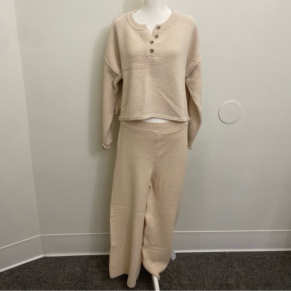 Sincerely Jules Cream Knit Lounge Set - Picture 1 of 4